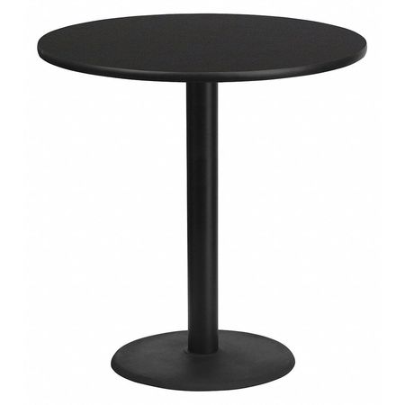 Flash Furniture Round Laminate Table Top, 42" W, 42" L, 43.125" H, Laminate Top, Wood Grain XU-RD-42-BLKTB-TR24B-GG