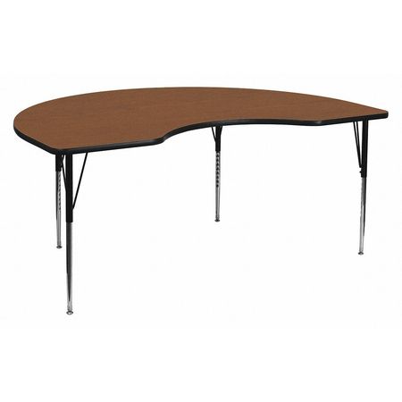 FLASH FURNITURE Kidney Activity Table, 48" X 72" X 30.125", Laminate Top, Wood Grain XU-A4872-KIDNY-OAK-T-A-GG