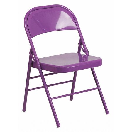 FLASH FURNITURE Folding Chair, Impulsive Purple HF3-PUR-GG