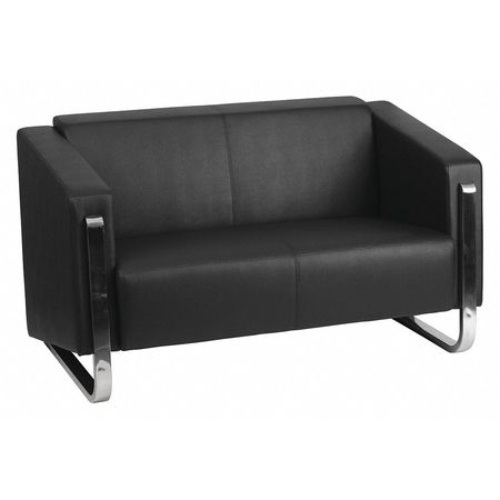 Flash Furniture Loveseat, 32-1/2" x 30-1/2", Upholstery Color: Black ZB-8803-2-LS-BK-GG