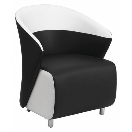 FLASH FURNITURE Accent Chair, 26-1/2" x 32-1/2", Upholstery Color: Black, Series: Lounge ZB-7-GG