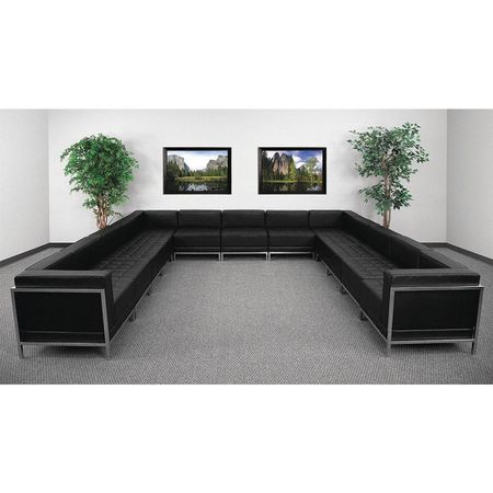 Flash Furniture 13 pcs. Living Room Set, 141" x 27-1/4", Upholstery Color: Black ZB-IMAG-U-SECT-SET2-GG