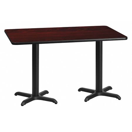 Flash Furniture Rectangle Laminate Table, 30" W, 60" L, 31.125" H, Laminate Top, Wood Grain XU-MAHTB-3060-T2222-GG