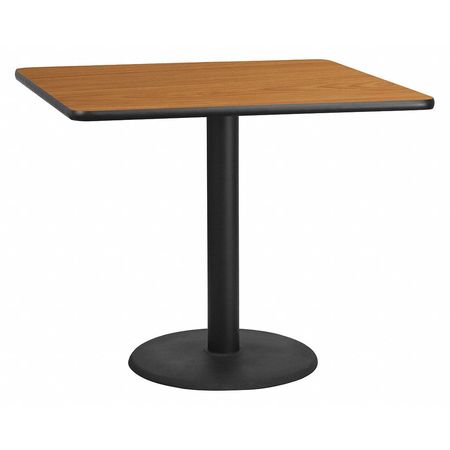 FLASH FURNITURE Square Natural Laminate Table, 42" W, 42" L, 31.125" H, Laminate Top, Wood Grain XU-NATTB-4242-TR24-GG