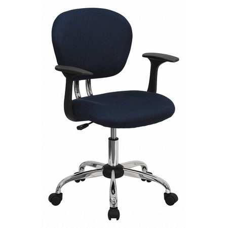 Flash Furniture Mesh Task Chair, 17-1/4" to 21", Fixed Arms, Navy H-2376-F-NAVY-ARMS-GG