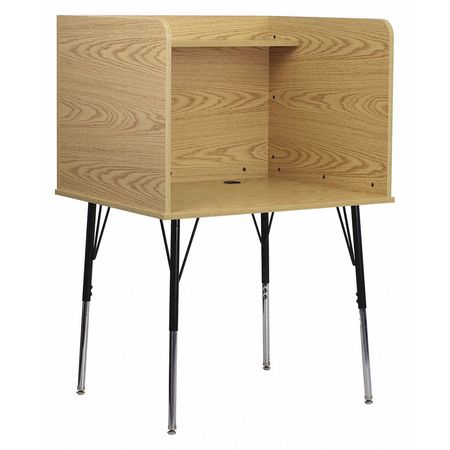 Flash Furniture Study Carrel w/Shelf, Adj. Legs, Oak MT-M6221-OAK-GG