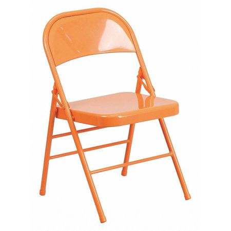 FLASH FURNITURE Folding Chair, Orange Marmalade HF3-ORANGE-GG