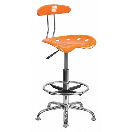 FLASH FURNITURE Tractor Seat and Chrome Drft Stool, Orang LF-215-ORANGEYELLOW-GG