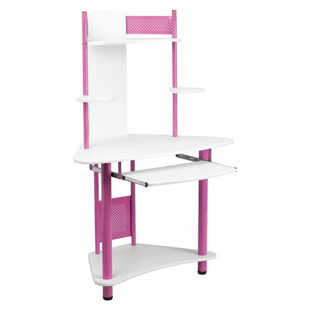 Flash Furniture Computer Desk, 24" D, 39" W, 57" H, Pink and White, Laminate NAN-JN-2705-PK-GG