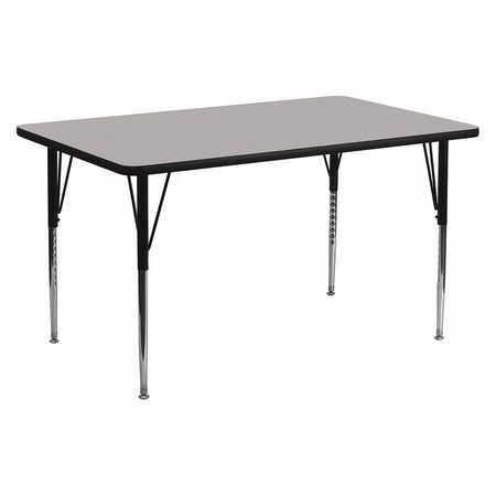 Flash Furniture Rectangle Activity Table, 30 W X 72 L X 30.125 H, Chrome, Laminate, Particleboard, Steel, Grey XU-A3072-REC-GY-T-A-GG
