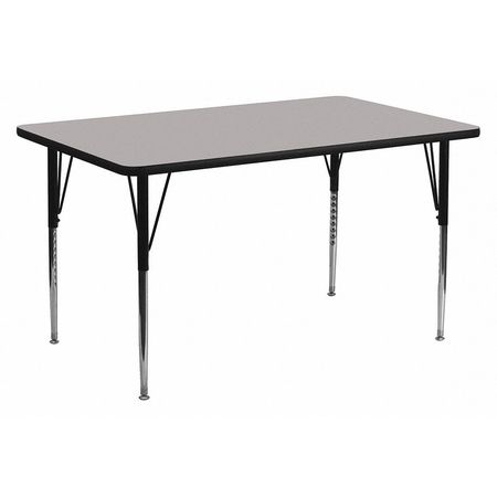 Flash Furniture Rectangle Activity Table, 30 X 72 X 30.125, Chrome, Laminate, Particleboard, Steel Top, Grey XU-A3072-REC-GY-T-A-GG