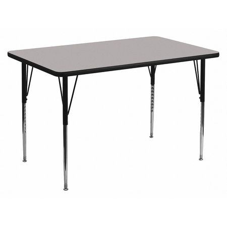 FLASH FURNITURE Rectangle Activity Table, 36" W X 72" L X 30.125" H, Laminate, Grey XU-A3672-REC-GY-T-A-GG