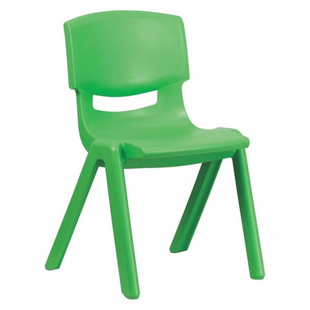 Flash Furniture Stack Chair, Plastic, Green, 15.5" YU-YCX-005-GREEN-GG