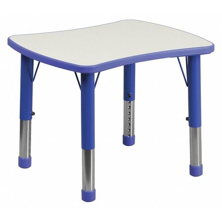 Flash Furniture Rectangle Preschool Table, Bl, 21.875" W x 26.625" L, 21.875 X 26.625 X 23.5, Plastic, Steel Top YU-YCY-098-RECT-TBL-BLUE-GG