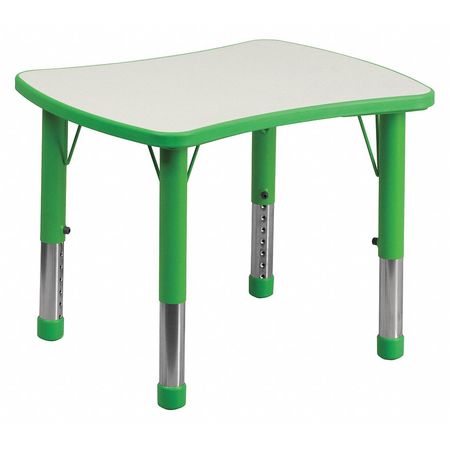 Flash Furniture Rectangle Preschool Table, Green, 21-7/8"x26-5/8", 21.875 W X 26.625 L X 23.5 H, Plastic, Steel YU-YCY-098-RECT-TBL-GREEN-GG