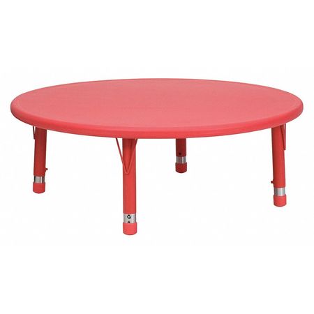 FLASH FURNITURE Round Activity Table, 45 X 45 X 23.75, Plastic, Steel Top, Red YU-YCX-005-2-ROUND-TBL-RED-GG