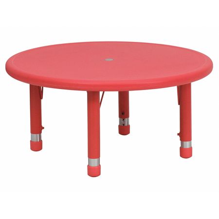 Flash Furniture Round Activity Table, 33 X 33 X 23.75, Plastic, Steel Top, Red YU-YCX-007-2-ROUND-TBL-RED-GG
