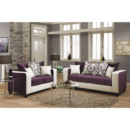 Flash Furniture Living Room Set, 34" x 34", Upholstery Color: Purple RS-4120-05LS-SET-GG