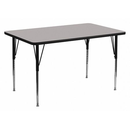 Flash Furniture Rectangle Activity Table, 24 X 48 X 30.125, Chrome, Laminate, Particleboard, Steel Top, Grey XU-A2448-REC-GY-T-A-GG