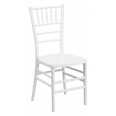 Flash Furniture White Chiavari Chair, 15.75 W 18-1/2" L 36.5 H, Resin Seat, Hercules Premium Series LE-WHITE-GG