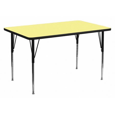 Flash Furniture Rectangle Activity Table, 24 X 48 X 30.125, Chrome, Laminate, Particleboard, Steel Top, Yellow XU-A2448-REC-YEL-T-A-GG