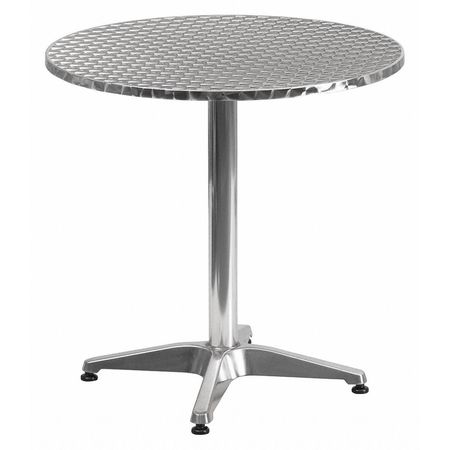 Flash Furniture Round Table, Round, Aluminum, 27.5", 27.5 W, 27.5 L, 27.5 H, Aluminum, Plastic, Stainless Steel Top TLH-052-2-GG