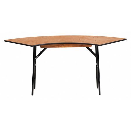 FLASH FURNITURE Serpentine Serpentine Wood Table, 65"x24", 24" W, 48" L, 30.25" H, Wood Top, Wood Grain YT-WSFT48-24-SP-GG
