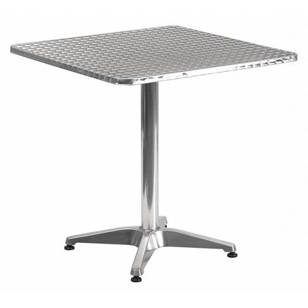 Flash Furniture Square Table, Square, Aluminum, 27.5", 27.5 W, 27.5 L, 27.5 H, Aluminum, Plastic, Stainless Steel Top TLH-053-2-GG