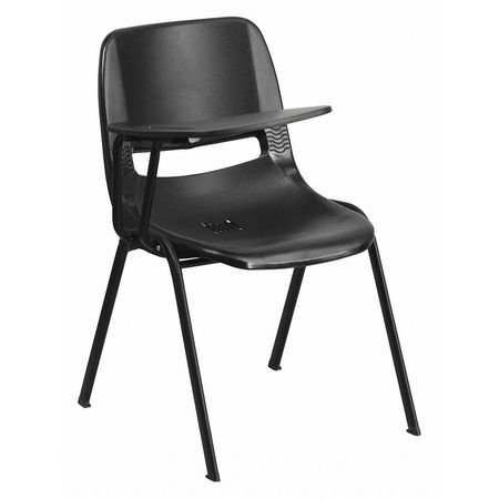 Flash Furniture Tablet Arm Chair, Right Hand Flip-Up, Blk, 21" W, 25.5" L, 32" H, Black RUT-EO1-BK-RTAB-GG