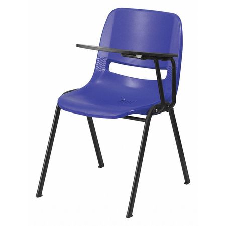 Flash Furniture Tablet Arm Chair, Left Hand Flip-Up, Blu, 21" W, 25.5" L, 32" H, Blue RUT-EO1-BL-LTAB-GG