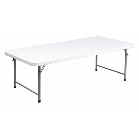 Flash Furniture Rectangle Kids Foldng Table, Plastic, Wt, 30"x60"x19", 29 W, 59.25 L, 19 H, White RB-3060-KID-GG