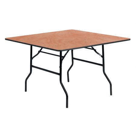 Flash Furniture Square Folding Table, 48" W, 48" L, 30.125" H, Wood Top, Wood Grain YT-WFFT48-SQ-GG