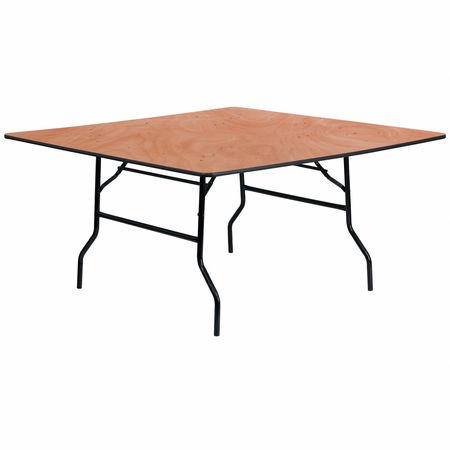 Flash Furniture Square Folding Table, 60" W, 60" L, 30.125" H, Wood Top, Wood Grain YT-WFFT60-SQ-GG