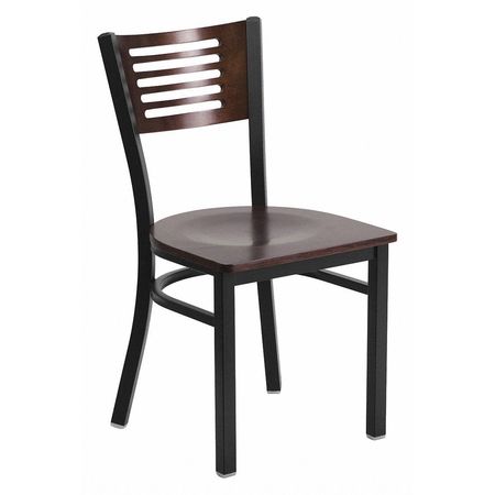 FLASH FURNITURE Restaurant Chair, 21"L32"H, HerculesSeries XU-DG-6G5B-WAL-MTL-GG