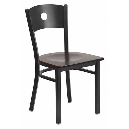 FLASH FURNITURE Restaurant Chair, 20-1/4"L33-1/2"H, HerculesSeries XU-DG-60119-CIR-WALW-GG