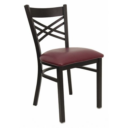 Flash Furniture Restaurant Chair, 17"L32-1/4"H, HerculesSeries XU-6FOBXBK-BURV-GG