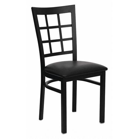 FLASH FURNITURE Restaurant Chair, 20"L36-1/2"H, HerculesSeries XU-DG6Q3BWIN-BLKV-GG