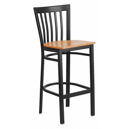 Flash Furniture Restaurant Stool, School Back, Nat Seat XU-DG6R8BSCH-BAR-NATW-GG