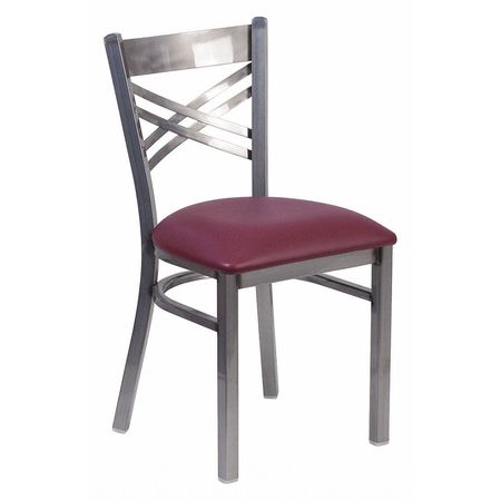 Flash Furniture Restaurant Chair, 17"L32-1/4"H, VinylSeat, HerculesSeries XU-6FOB-CLR-BURV-GG