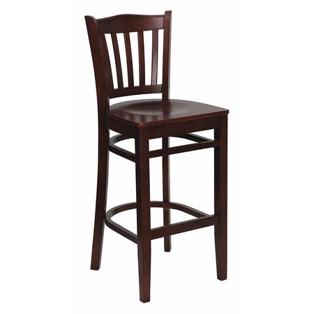 FLASH FURNITURE Barstool, School House Back, Mah Wood XU-DGW0008BARVRT-MAH-GG