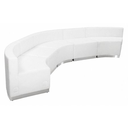 FLASH FURNITURE 5 pcs. Living Room Set, 25-1/4" to 52" x 27", Upholstery Color: White, Series: Alon ZB-803-820-SET-WH-GG