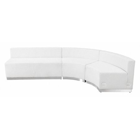 FLASH FURNITURE 3 pcs. Living Room Set, 25-1/4" to 52-1/2" x 27", Upholstery Color: White ZB-803-750-SET-WH-GG