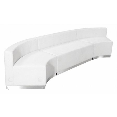 FLASH FURNITURE 3 pcs. Living Room Set, 25-1/4" to 33-1/2" x 27", Upholstery Color: White, Shape: Concave ZB-803-770-SET-WH-GG