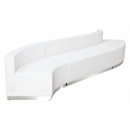 FLASH FURNITURE 3 pcs. Living Room Set, 25-1/4" to 41-1/2" x 27", Upholstery Color: White ZB-803-850-SET-WH-GG