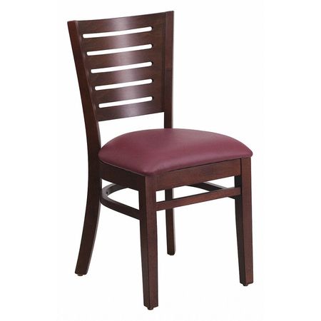 FLASH FURNITURE Restaurant Chair, 20-1/2"L33-1/2"H, DarbySeries XU-DG-W0108-WAL-BURV-GG