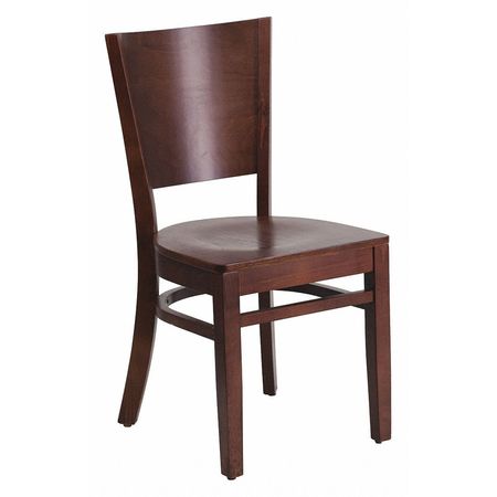 Flash Furniture Restaurant Chair, 20-1/2"L33-1/2"H, LaceySeries XU-DG-W0094B-WAL-WAL-GG