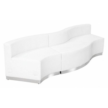 FLASH FURNITURE 3 pcs. Living Room Set, 25-1/4" to 27-1/2" x 27", Upholstery Color: White ZB-803-720-SET-WH-GG