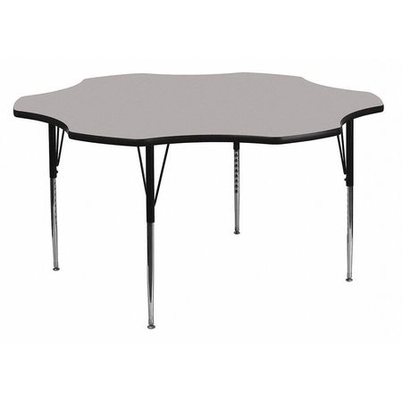 FLASH FURNITURE Flower Activity Table, 60" X 60" X 30.125", Laminate Top, Grey XU-A60-FLR-GY-T-A-GG