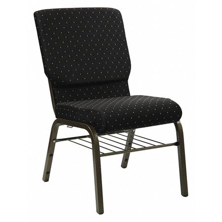 Flash Furniture Dot Fabric Church Chair, Black XU-CH-60096-BK-BAS-GG