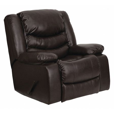 FLASH FURNITURE Contemporary Chair, Leather, 21-1/2" Height, Fixed Arms, Brown MEN-DSC01078-BRN-GG